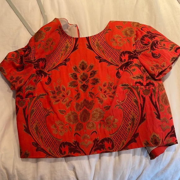 Alice + Olivia Tops - Alice + Olivia Sarina Jacquard Crop Top